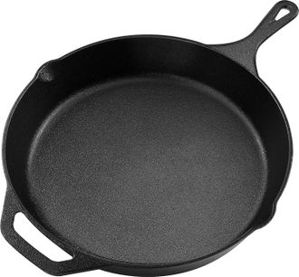 OEM Sart&eacute;n De Hierro Fundido Precurada - Sartenes - Utensilios De Cocina Seguros Para Interiores Y Exteriores - Sart&eacute;n De Hierro Fundido De 30,5 Cm (12 Pu