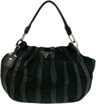Prada Pre-owned Shoulder Bags, female, Black, Size: ONE SIZE Pre-owned Vintage Nylon Shoulder Bag