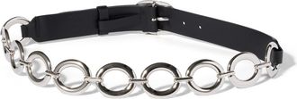 Miu Miu Leather And Metal Belt, Woman, Black, Size 85