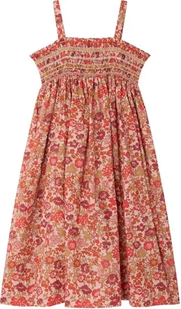 BONPOINT Cotton Floral Smocked Dress - Pink