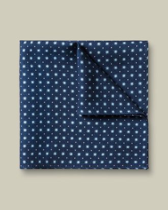 CHARLES TYRWHITT Wool Geo Print Pocket Square - Royal Blue Size OSFA by Charles Tyrwhitt