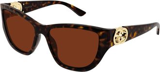Gucci GG2122S 003 Womens Sunglasses Tortoiseshell Size 56 - Free RX Lenses - Free RX Lenses