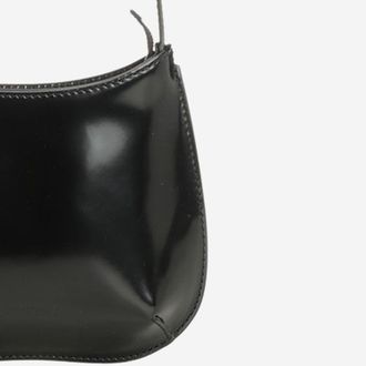 Jacquemus Womens Le Petit Bisou Shoulder Bag Black Leather
