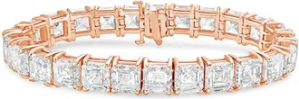 Diana M. Jewels 14kt Rose Gold 48cts Lab Grown Asscher cut Diamond Bracelet