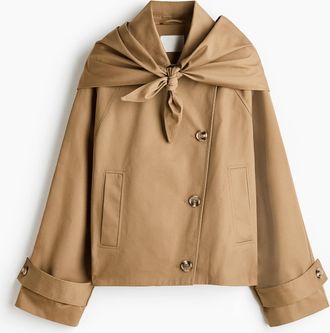 H&M Trenchjacke mit Schal - Dunkelbeige