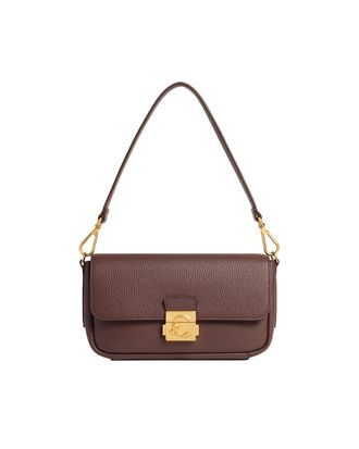 Coccinelle C-Me Lock Grain Leather Shoulder Bag