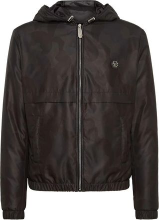 Philipp Plein Windbreaker Camouflage - Heren - Zomerjassen - Zwart - 2XL - Leer - Jassen