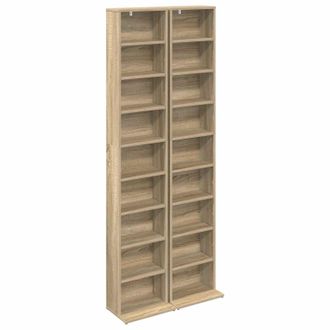 vidaXL Cabinet Para Cds 2 Uds. Roble Sonoma 33 X 23,5 X 175 Cm Vidaxl