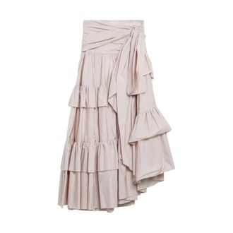 Chlo&eacute; Midi Skirts, female, Pink, Size: S Ruffled Tiered Midi Skirt