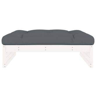 Berkfield Home Beautiful Garden Footstool White 120x80 cm Solid Wood Pine