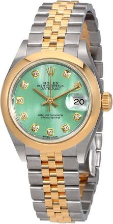 Rolex Lady Datejust 28 Mint Green Steel and 18kt Yellow Gold Jubilee Watch 279163GNDJ