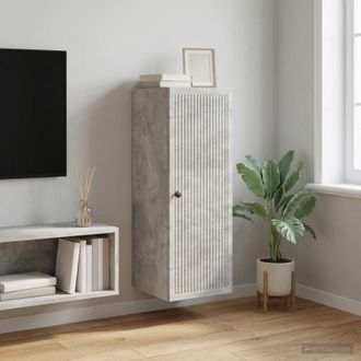 vidaXL Vidaxl Mobiletto A Muro Grigio Cemento 33 X 34,5 X 90 Cm