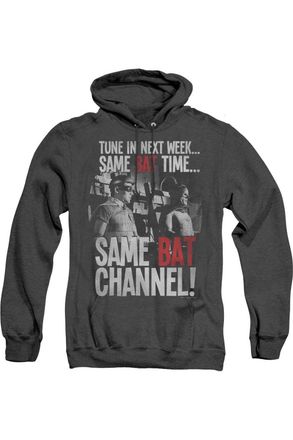 Gildan Batman Classic Tv Bat Channel Adult Heather Hoodie / Hooded Sweatshirt