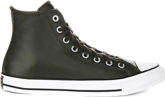Converse Groene Leren Hoge Top Trainer - Heren - Sneakers - Groen - 42 EU - Schoenen