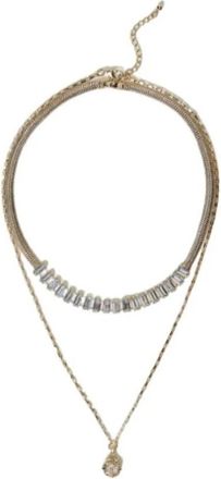 Twinset Strass en Oval Ketting Set - Dames - Kettingen - Geel - ONE Size - Accessoires
