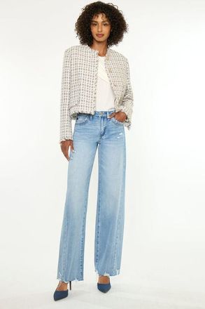 Kancan Selma Mid Rise Wide Jeans in Medium Light at Nordstrom, Size 25
