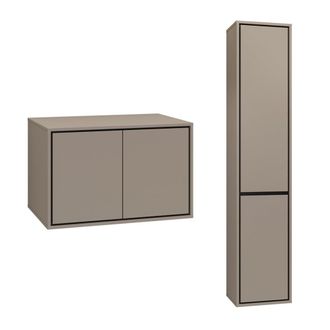 Petits Meubles Conjunto mueble bajo lavabo 80 cm paneles laminados topo