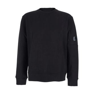C.P. Company C.p. Company, Hoodies & sweatvesten, Heren, Zwart, M, Katoen, Diagonal Raised Fleece Crewneck