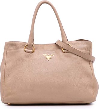 Prada Pre-owned Womens Leather Tote Bag - Light Grey - One Size