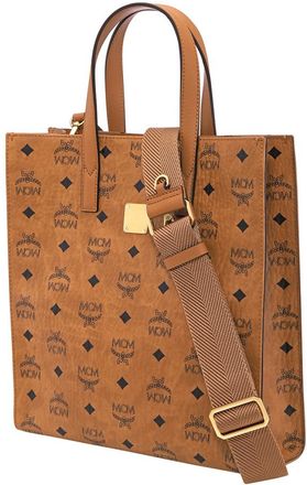 MCM Ladies Fortuna Visetos Tote in Cognac