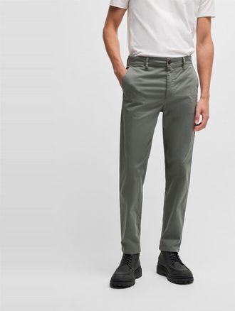HUGO BOSS Mens Tapered Fit Chinos in Open Grey - Size 36W/38L