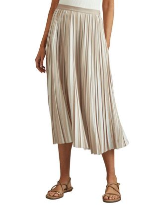 Reiss Lexie Multi Stripe Pleated Skirt