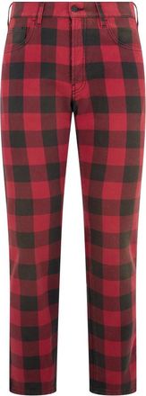 Moschino Slim Tartan Broek - Heren - Slim Fit Broeken - Rood - 3XL - Katoen - Broeken