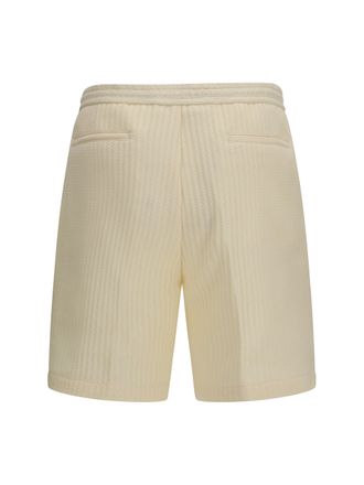 Germano Mens Textured Shorts 092 Cotton; Polyester Bermuda