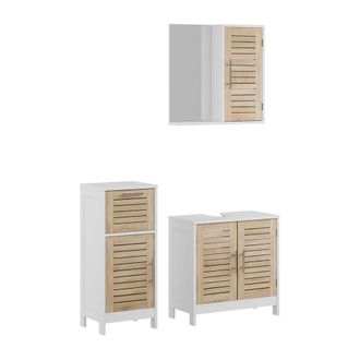 Vicco Conjunto De Muebles De Ba&ntilde;o De 3 Piezas Looma, Blanco/roble, 3 Piezas, Vicco