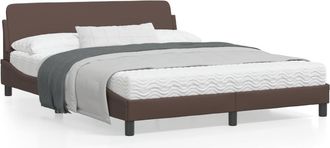vidaXL Vidaxl - Estructura De Cama Sin Colch&oacute;n Cuero Sint&eacute;tico Marr&oacute;n 160x200cm