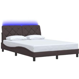 vidaXL Estructura De Cama Con Led Sin Colch&oacute;n Marr&oacute;n Oscuro 140x200 Cm Vidaxl