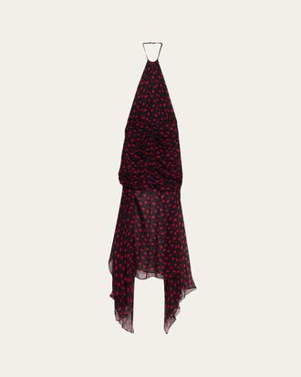 Ronny Kobo Lovisa Polka Dot Halter Dress