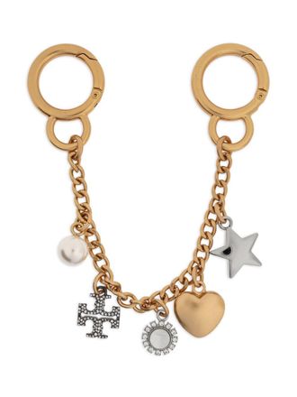 Tory Burch charm-detail keyring - Gold