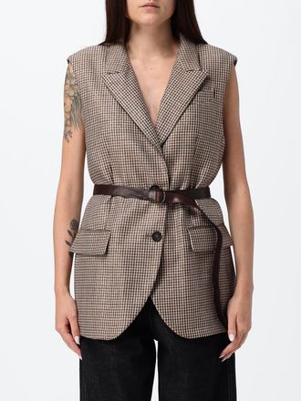Brunello Cucinelli Gilet sartoriale in lana vergine pied-de-poule monopetto