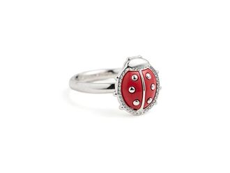 Kendra Scott Lady Bug Band Womens Ring Womens Ring Silver Red Vermillion Magnesite : 5, Brass