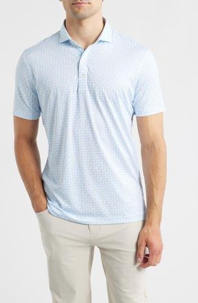 Johnnie-O Minty Cocktail Print Performance Jersey Polo in Maliblu at Nordstrom, Size X-Large