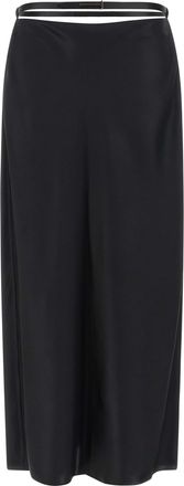 Tom Ford Black Silk Midi Womens Skirt