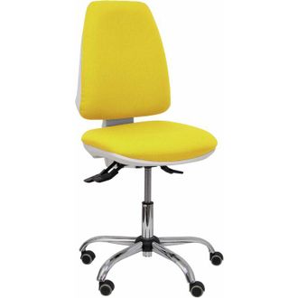 Piqueras y Crespo Piqueras Y Crespo - Silla Elche Blanca Asincro Bali Amarillo Ruedas De Parqu&eacute;