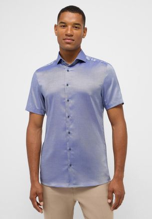 Eterna Kurzarmhemd ETERNA SLIM FIT, Herren, Gr. 42, Normalgr&ouml;ssen, blau (denim), 40% cotton, 4% Elasthan, 56% Lyocell, schmal, Hemden Kurzarmhemd, EASY IRON 