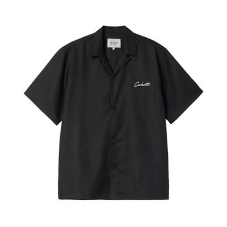 Carhartt Work in Progress Carhartt Wip, Short Sleeve Shirts, male, Black, Size: S S/S Delray Shirt