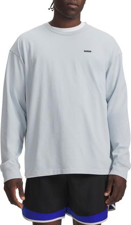 Under Armour Oversized Washed Long Sleeve Performance T-Shirt in Blue Fog/black at Nordstrom, Size Xxx-Large