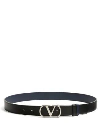Valentino Garavani Black Logo Reversible Belt