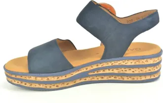 Gabor Schoenen, Dames, Blauw, 35 1/2 EU, Leer, Nubuck Wedge Sandal