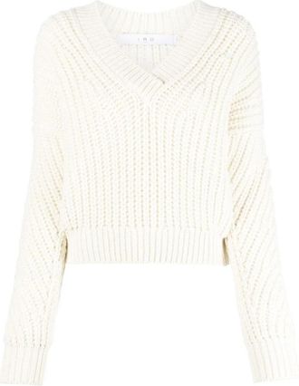 Iro Sweatshirts - Dames - V-hals truien - Beige - XS - Wol - Truien & Vesten