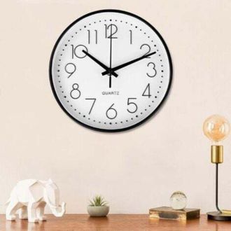 OEM Reloj De Pared Moderno De 30 Cm, Silencioso, Sin Tictac, Redondo, Decorativo, F&aacute;cil De Leer, Dise&ntilde;o Minimalista En Negro, Para Dormitorio