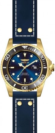 Invicta Pro Diver Blue Dial Blue Leather Mens Watch 22076