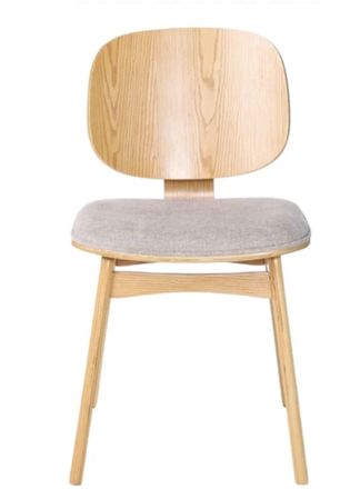 Vintahome Silla de comedor de madera y tapizado everly natural