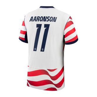 Nike Brenden Aaronson USMNT 2026 Match Home Nike Mens Aero-FIT Soccer Jersey in White | NN203993608-USM