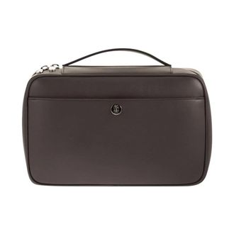 Brunello Cucinelli Bolso de mano de piel - Bags - Hombre - Marr&oacute;n - ONE SIZE
