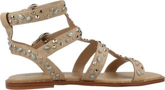Alma En Pena Romeinse Stijl Platte Sandalen - Dames - Sandalen - Bruin - 38 EU - Schoenen